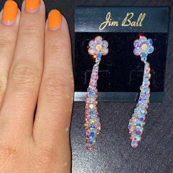 ✨SALE: 2 for 50% off!✨ Jim Ball Multicolored Swarovski Drop Earrings - Picture 2 of 4